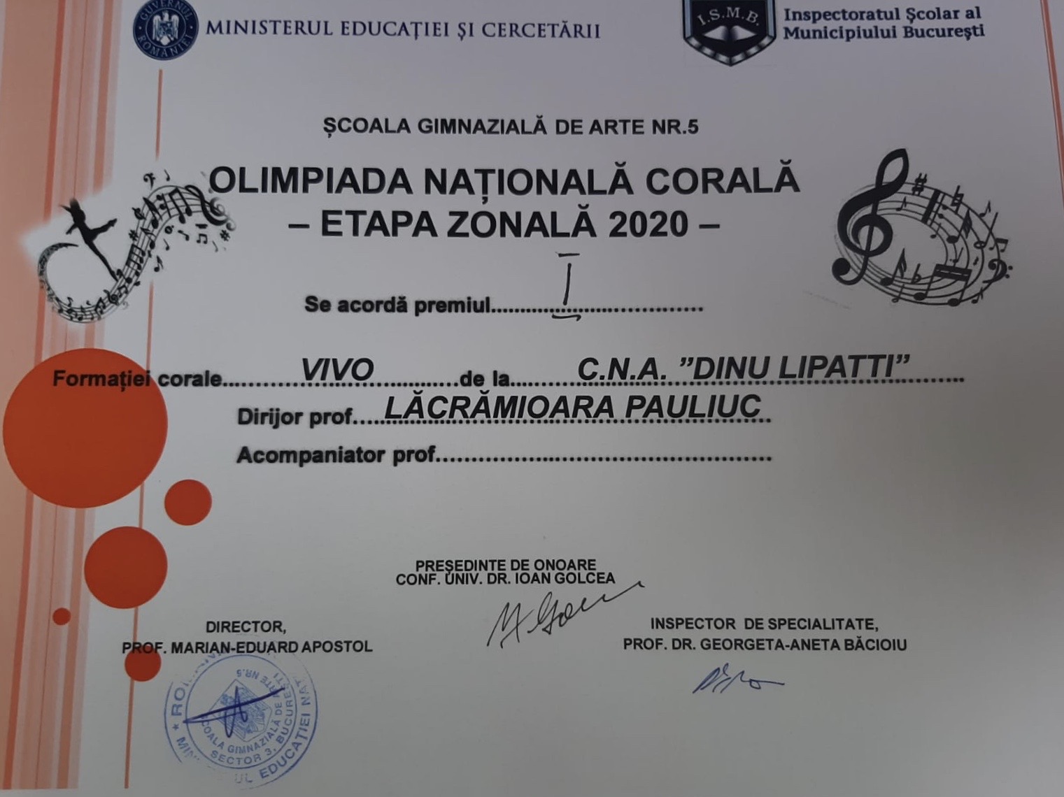 Diploma premiul I 1